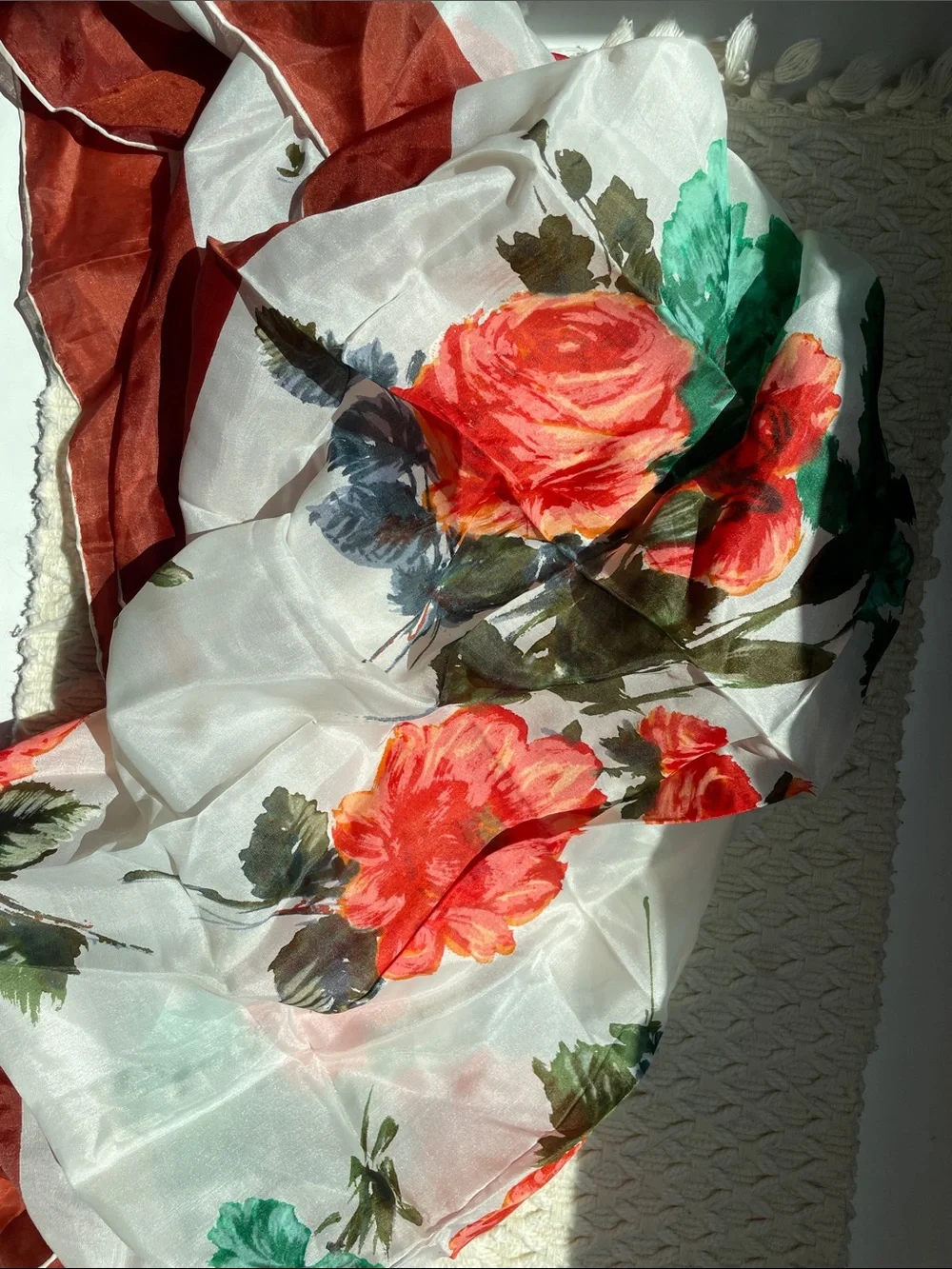 VTG SILK BLEND HANDROLLED SCARF